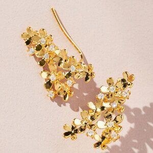 Anthropologie Floral Crawler Earrings